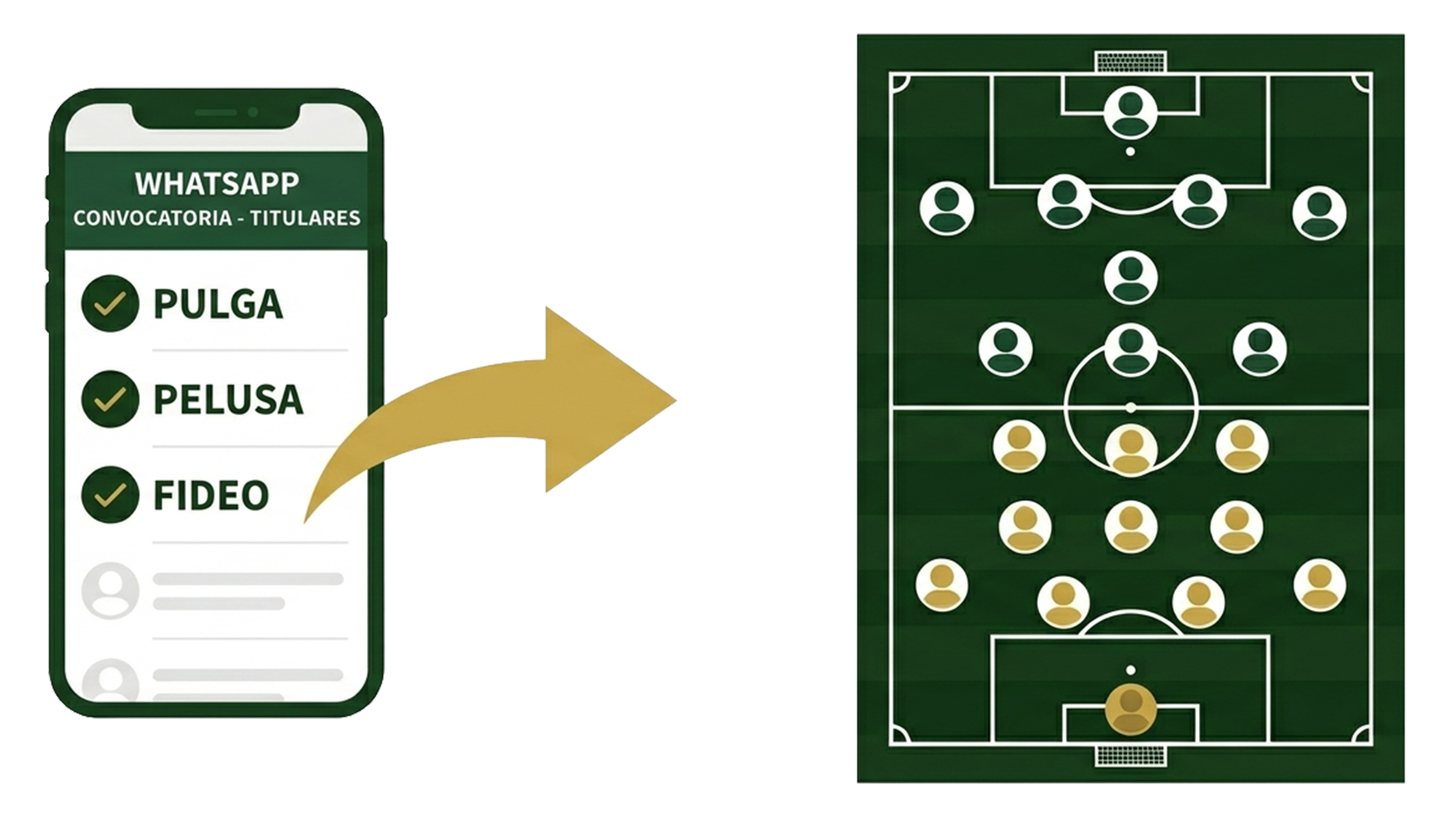 Ilustración de dos pibes en un potrero eligiendo cracks del fútbol mundial para armar sus equipos — la esencia del fulbito