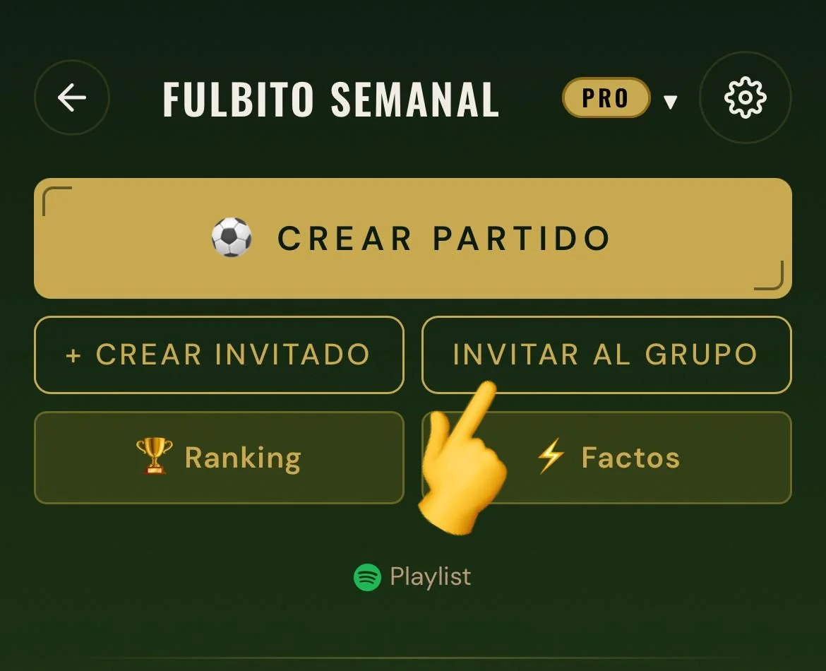 Dashboard del grupo con el botón 'Invitar al grupo' señalado